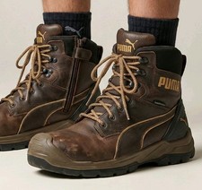 Puma Safety Conquest Boots Mens 11 Brown Waterproof Side Zip Composite Toe EH