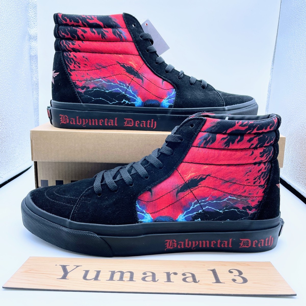 BABYMETAL × Vans Sk8-Hi Black Red 703001-0001 Men's Size | eBay