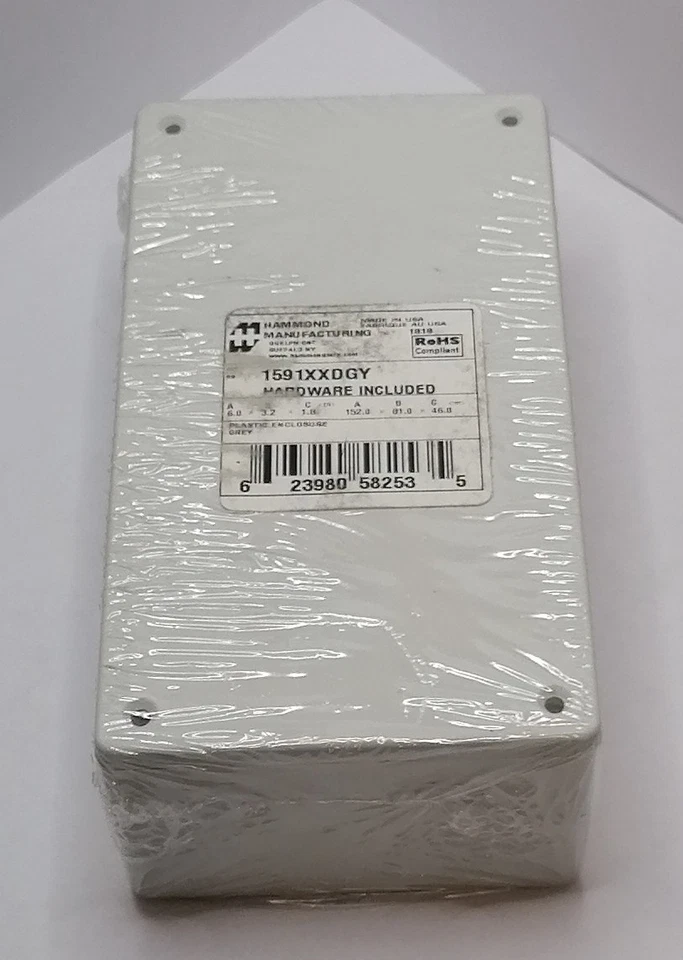 Hammond 1591XXDGY Kunststoff ABS-Gehäuse 152x82x51 grau IP54 94V-0