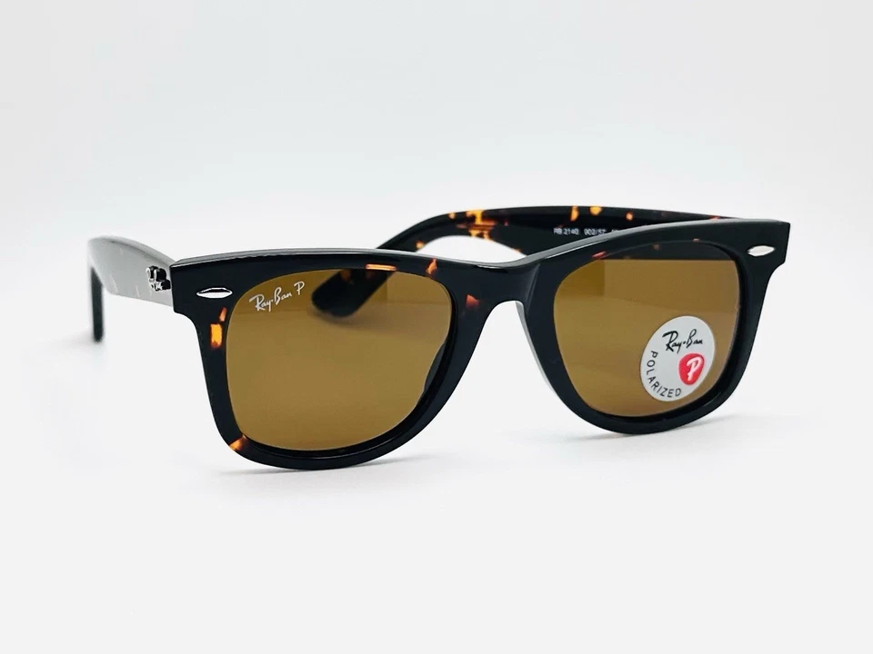 Ray-Ban Original Wayfarer RB2140 50mm Polarized Sunglasses - Havana / Brown Lens - Image 3 of 4