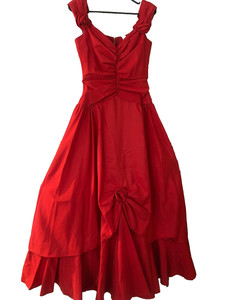 Red Gown dress for Prom, bridesmaid, ball, simple elegance and fabric Roses