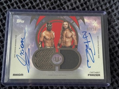 2025 Topps Universe WWE Axiom Nathan Frazer Fraxiom Dual Patch Auto /10 TTA-ANF