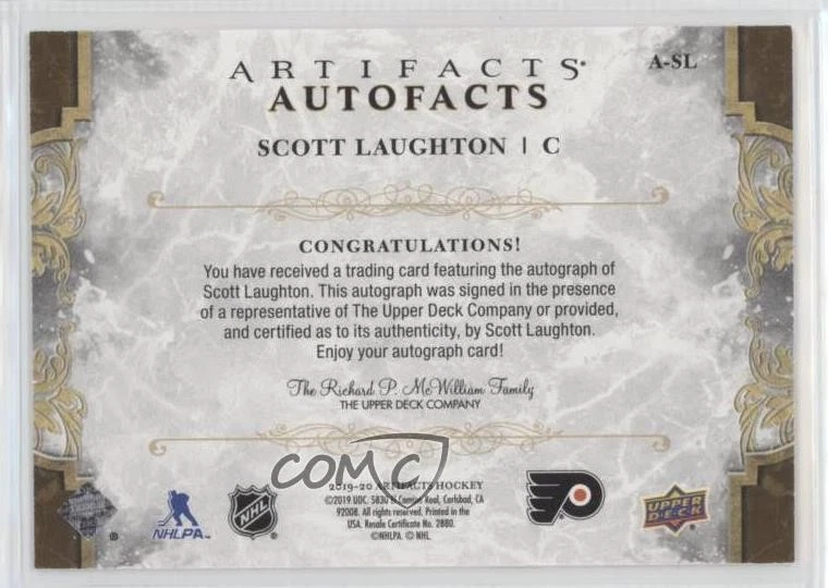 2019-20 Upper Deck Artifacts Auto Facts Scott Laughton #A-SL Auto - Image 2 of 2