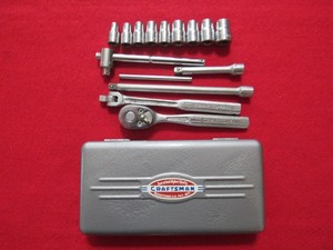 Vintage Craftsman 1/4" Drive Socket Set in a Metal Box - V= -Heritage Logo