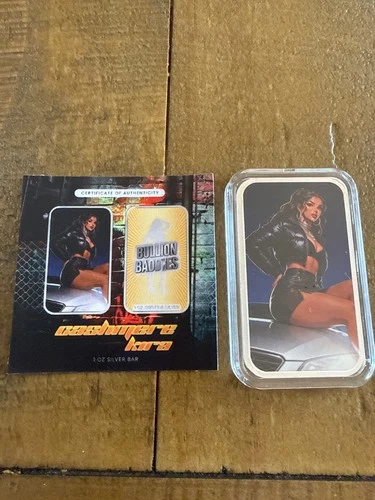 Bullion Baddies Series 7 Backstage Seduction  Cashmere Kira 1 oz Silver Bar