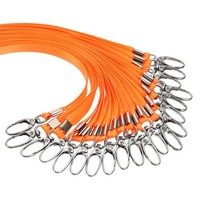 50 Nylon-Lanyards, 43Cm, Mit Clip+Haken FüR Ausweise, SchlüSsel, Orange
