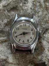 Vintage Timex Mechanical Watch Shock Resistance 390 Movement Running Chrome Bez