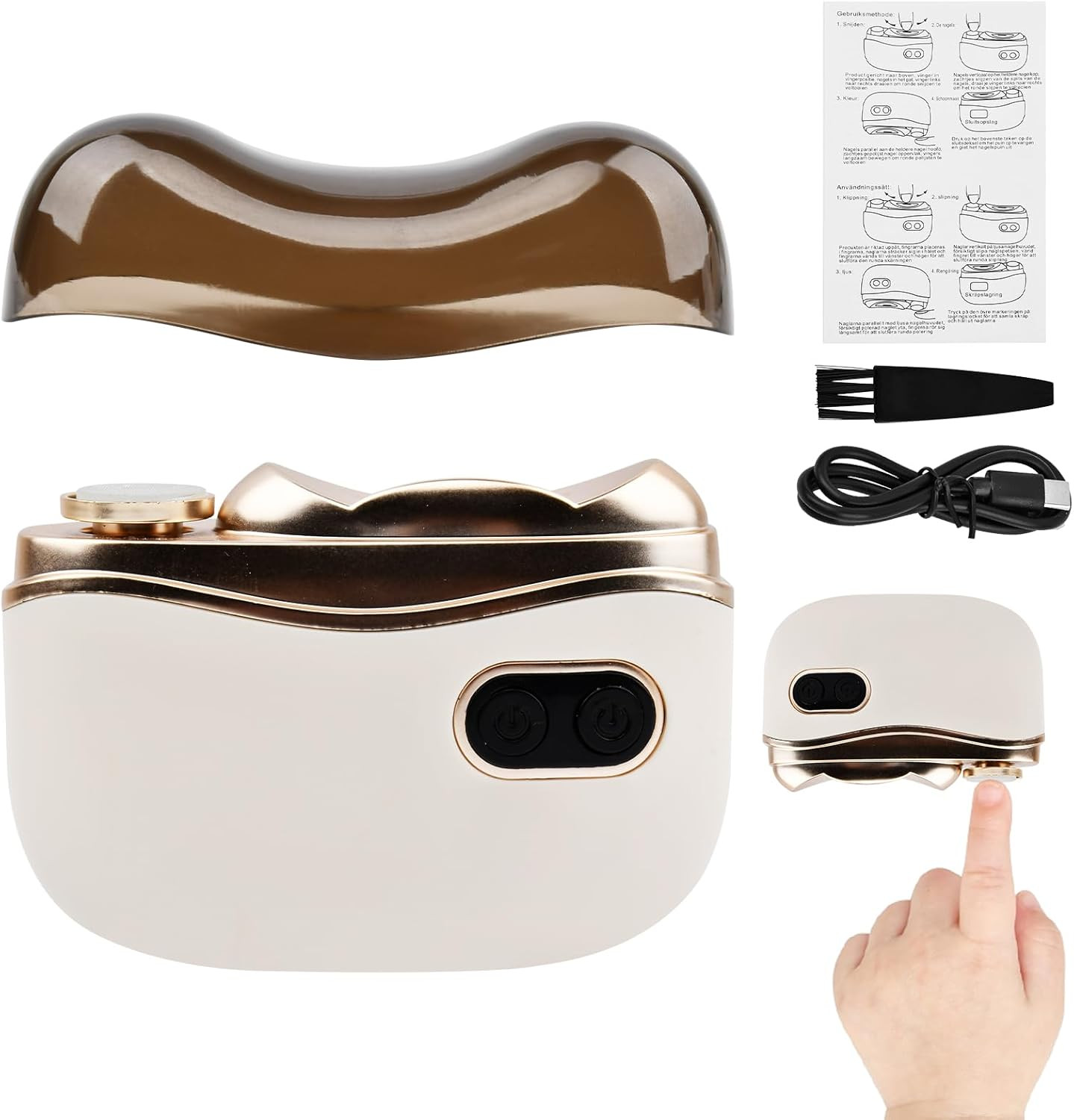 Electric Nail Clipper, 2 in 1 Automatic Nail Trimmer & Polisher, USB Rechargeabl