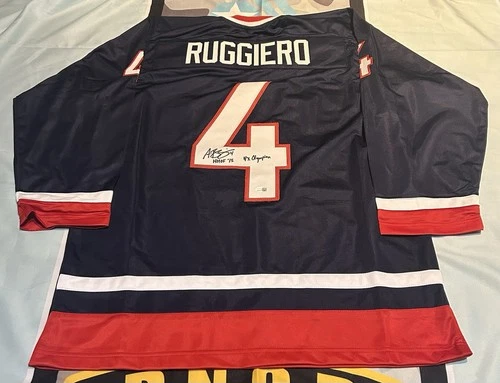 Angela Ruggiero Auto Autographed Custom W Inscription Hockey Jersey JSA size XL