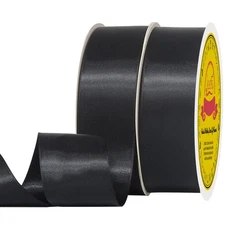 100 Yards Black Satin Ribbon Polyester Ribbon for Gift Wrapping Very Suitable...
