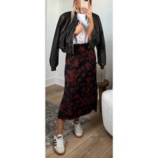Abercrombie  Fitch Matte Satin Midi Skirt