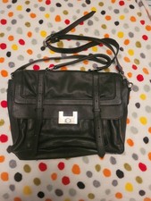 BETTY JACKSON DESIGNER WOMENS BLACK LEATHER SATCHEL SHOULDER CROSSBODY HANDBAG