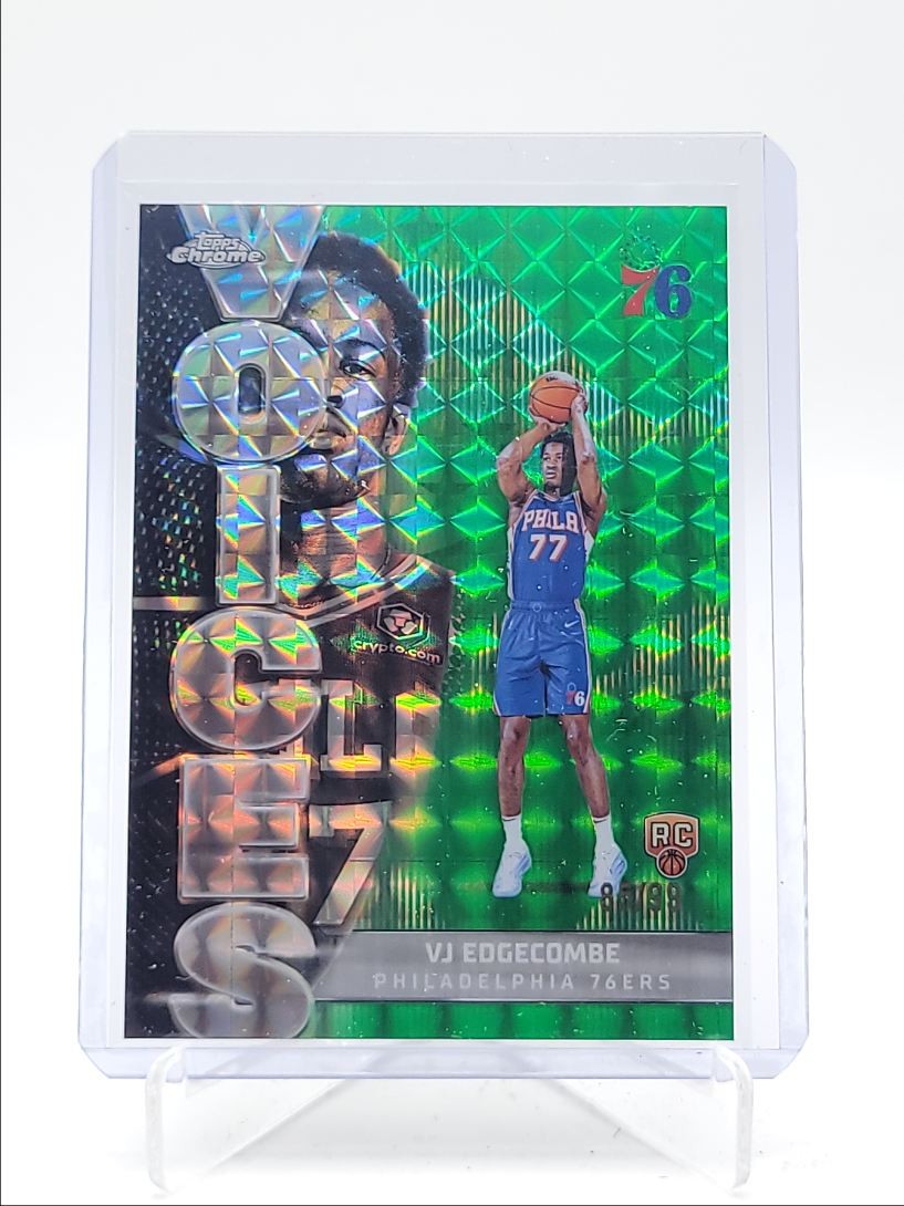 VJ EDGECOMBE 2025-26 TOPPS CHROME VOICES ROOKIE GREEN GEOMETRIC RC /99 Q3855