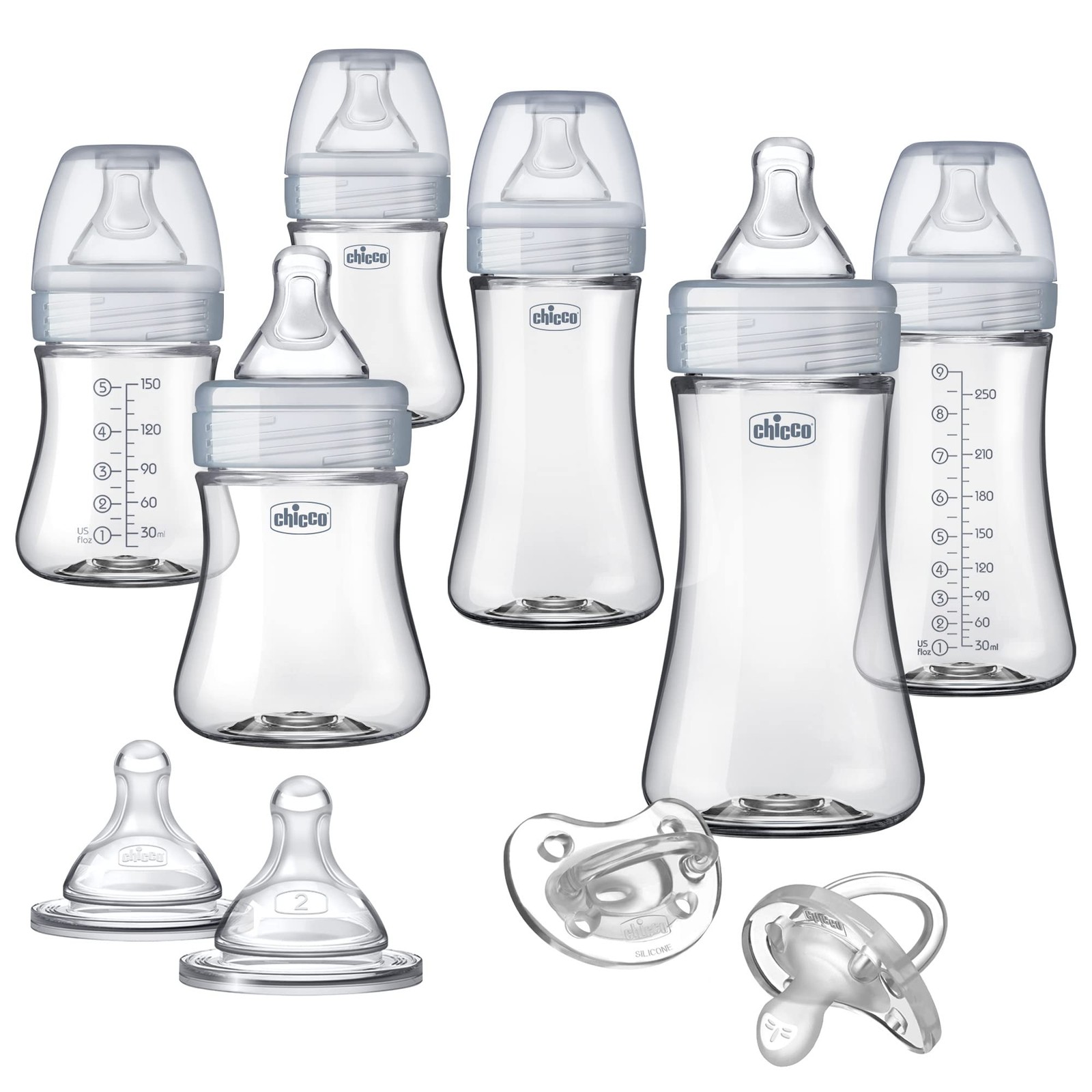 Chicco Duo Hybrid Baby Bottle Newborn Deluxe Giftset Real Gl