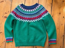 Mini Boden Green Fair Isle Christmas Jumper Excellent Condition Age 9-10 Years