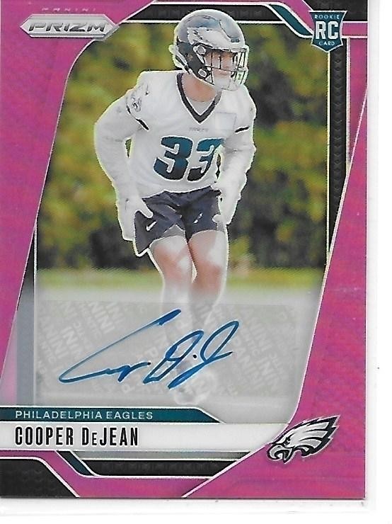 2024 Prizm Football RC Autographs Prizms Pink Cooper DeJean Eagles