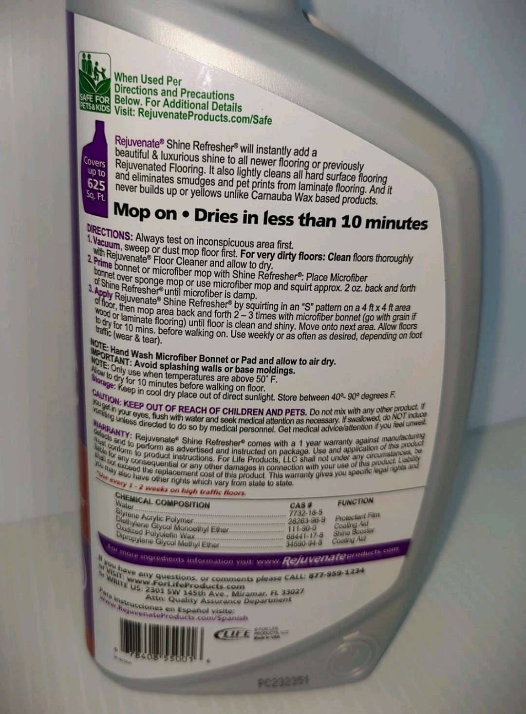 Rejuvenate All Floors Restorer 32 Oz Revitalizes Wood Laminate Vinyl Tile Floors