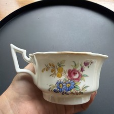 VINTAGE CAULDON ENGLAND TEA CUPS & SAUCERS – FLORAL DESIGN SET OF 5 - IMPERFECT
