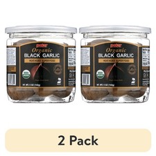 Organic Black Garlic Whole Bulbs, Naturally Cured, 2 Pack 5 oz Jars