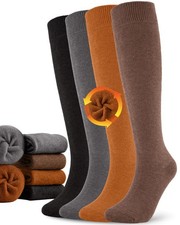 Womens Winter Warm Knee High Socks, Ladies Cotton Thick Hiking Skiing Comfy T...