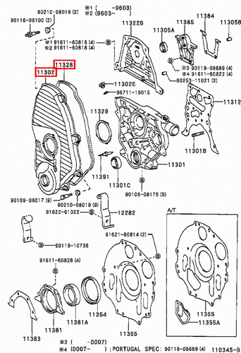 Genuine Hiace LH212 LH202 LH200 LH184 LH174 LH172 5L Timing Belt Cover w Gasket - Picture 6 of 20