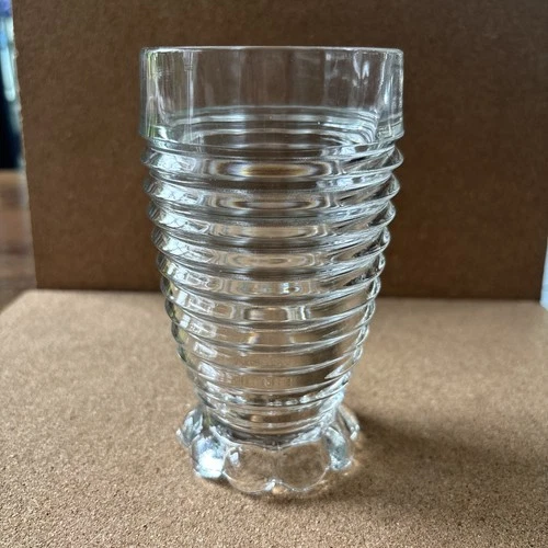 VTG Manhattan Clear bubble footed tumbler 10 oz Anchor Hocking ribbed