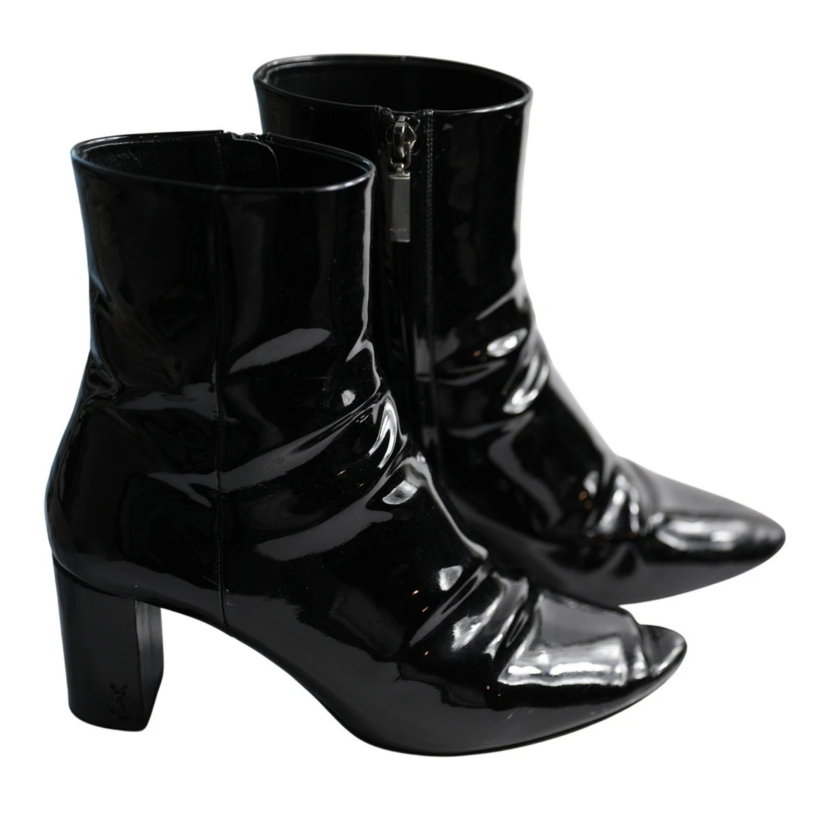 Saint Laurent Patent Leather Black Boots for Women for sale | eBay