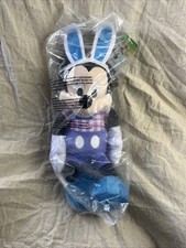 NIP MICKEY MOUSE Disney Easter Bunny Baby Blue Bow Tie Plush '17 Bunny Ears Doll