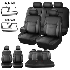 For Toyota Camry PU Leather Car Seat Cover Protectors Full Set Waterproof Pad