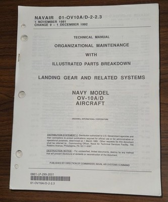 Original OV-10A/D 1992 Landing Gear /Related Systems Maint  Manual Flight Manual