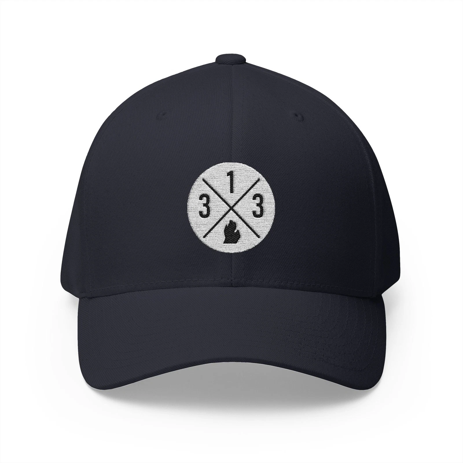 Embroidered Detroit 313 Hat Michigan Logo Baseball Cap Adjustable