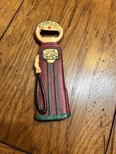 CAST IRON SODA BEER BOTTLE OPENER GAS STATION PUMP SUPREME USA