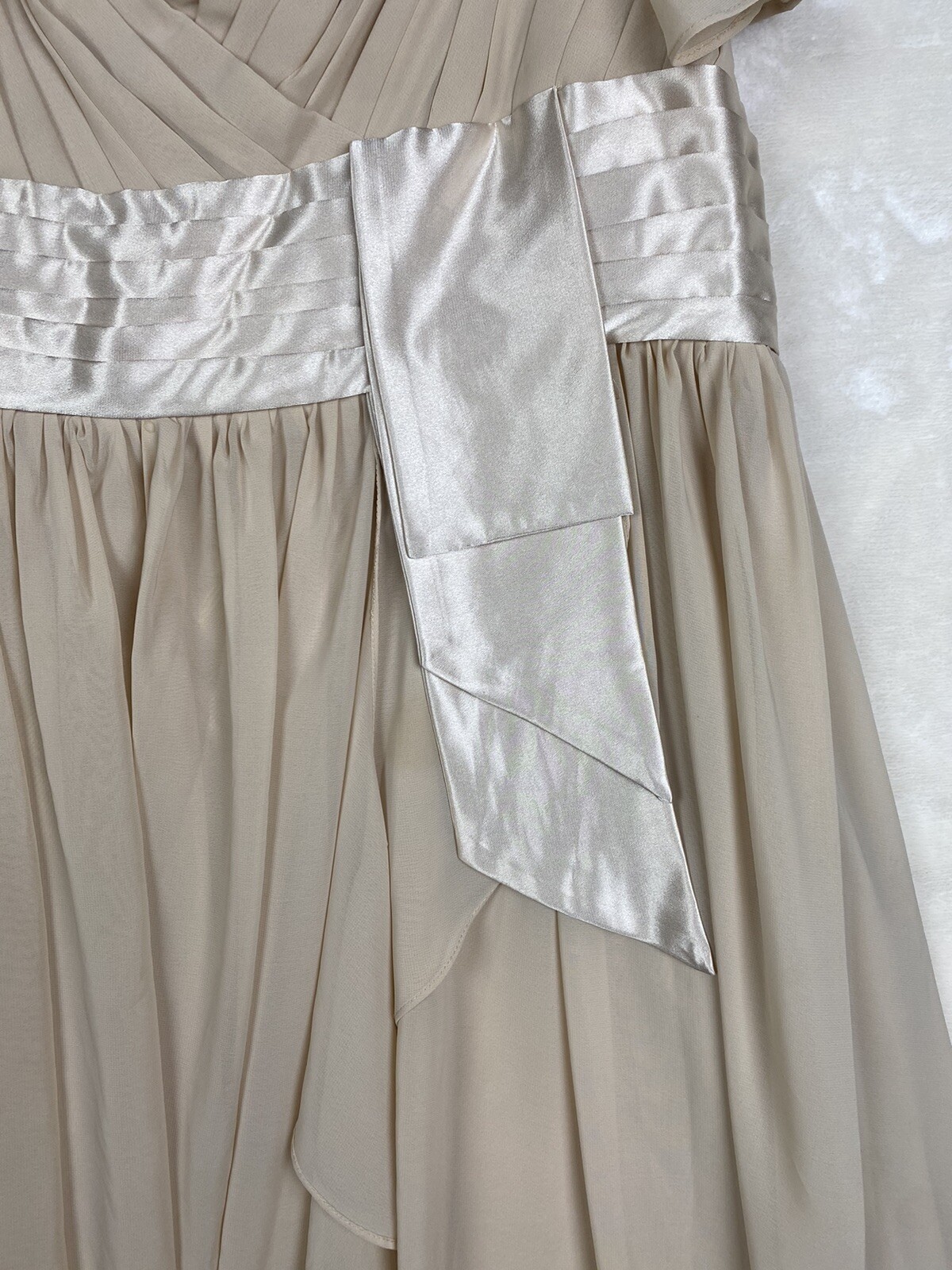 Champagne Romantic Dress Womens 24 plus Sash Wedding evening Cocktail Party