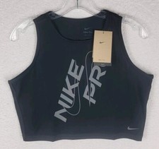 Nike Pro Dri-Fit Crop Tank Top Women's Size L Black