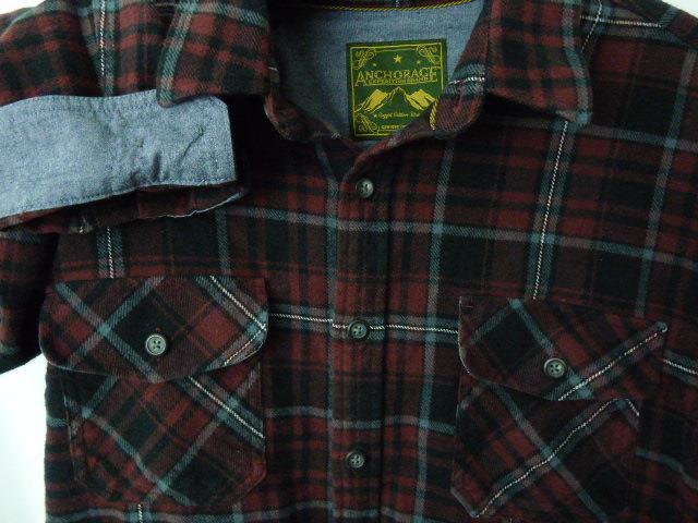 Anchorage Expedition Brand Men's Rust and Black L/S Flannel Shirt L 100%  Cotton