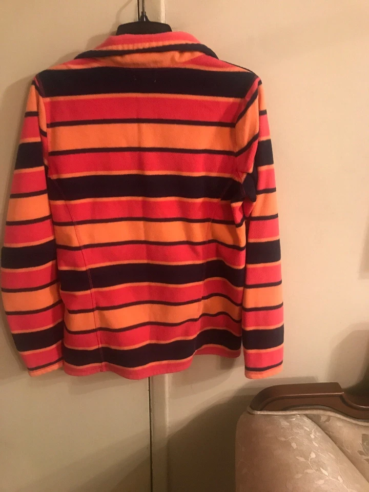 Pullover polar a rayas con cremallera 1/4 naranja y negro GapKids para niños XL 12-14 nuevo Foto 2 de 3