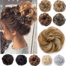 Real Curly Messy Hair Bun Piece Updo Scrunchie 100 Natural Hair Extensions US D