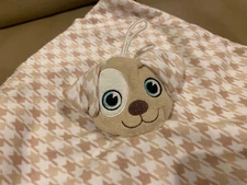 Booginhead Puppy Dog White Tan Baby Security Blanket Teether 11”