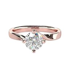 1 Ct Round Cut Moissanite Engagement Wedding Band Ring 14K Rose Gold Plated