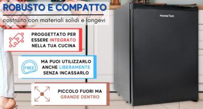 Mini Frigo Da Incasso PremierTech 36L - Bivalente 12V/220V, Chiusura A Chiave, Silenzioso