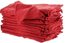 100 INDUSTRIAL A-GRADE SHOP RAGS / CLEANING TOWELS RED