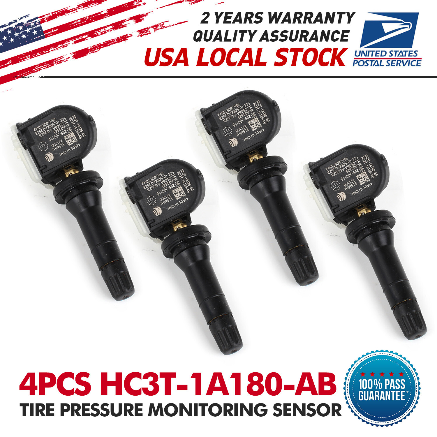 HC3T-1A180-AB Tire Pressure Sensors TPMS-42 Set of (4) Fits for Ford Lincoln US