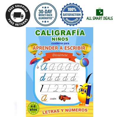 Cuadernos De Caligrafia Para Niños Español 4 a 8 Años 135 Paginas Fisico Envio