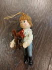 Vintage Christmas Ornament Boy With Rocking Horse