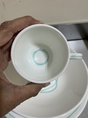 Tiffany Bone China Playful Blue Line Three-piece Set Cup Bowl