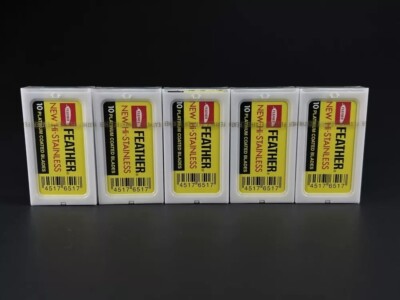 50 Feather Shaving Razor Blades Stainless Double Edge Original Made in Japan DE