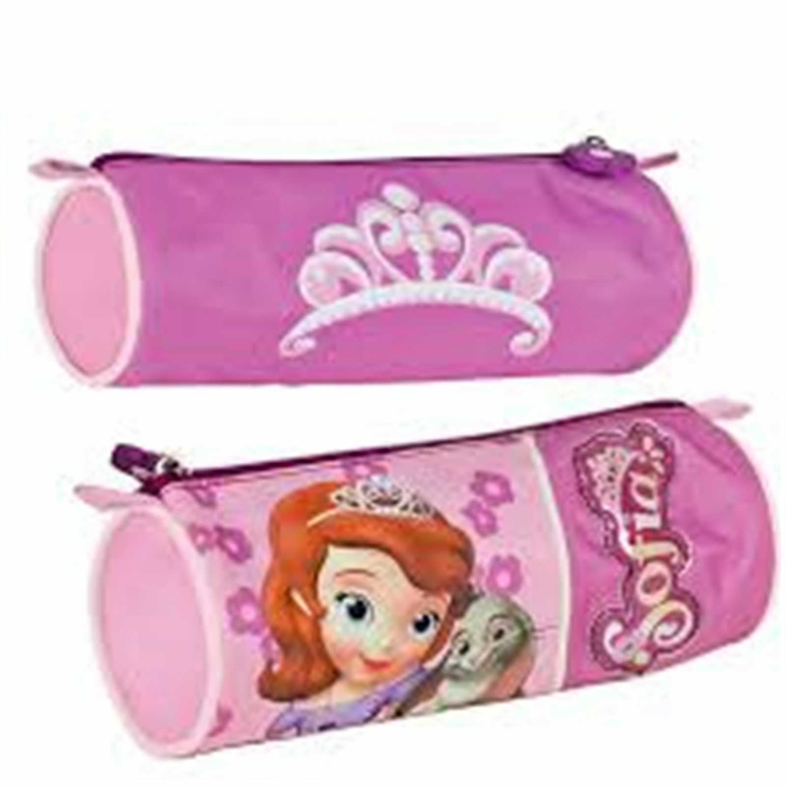 SOFIA the FIRST - Large Cylinder Pencil Case with Zip - Size approx: 22 x 8 cm