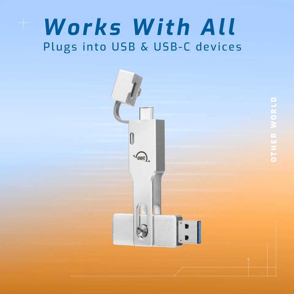 OWC Envoy Pro Mini Portable 500GB External SSD, USB-C USB-A 3.2 Gen 2 SSD Stick - Image 2 of 4