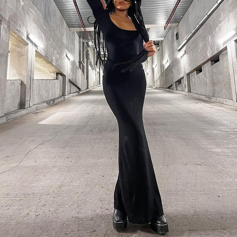 Women Long Sleeve Bodycon Maxi Long Dress Slim Sexy Elegant Fishtail Dresses | eBay Women Long Sleeve Bodycon Maxi Long Dress Slim Sexy Elegant Fishtail Dresses | eBay