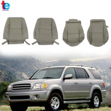 For 2000-2007 Toyota Sequoia Seat Cover Driver & Passenger Bottom & Top Gray